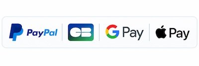 Paiement par carte bancaire, PayPal, Google Pay et Apple Pay